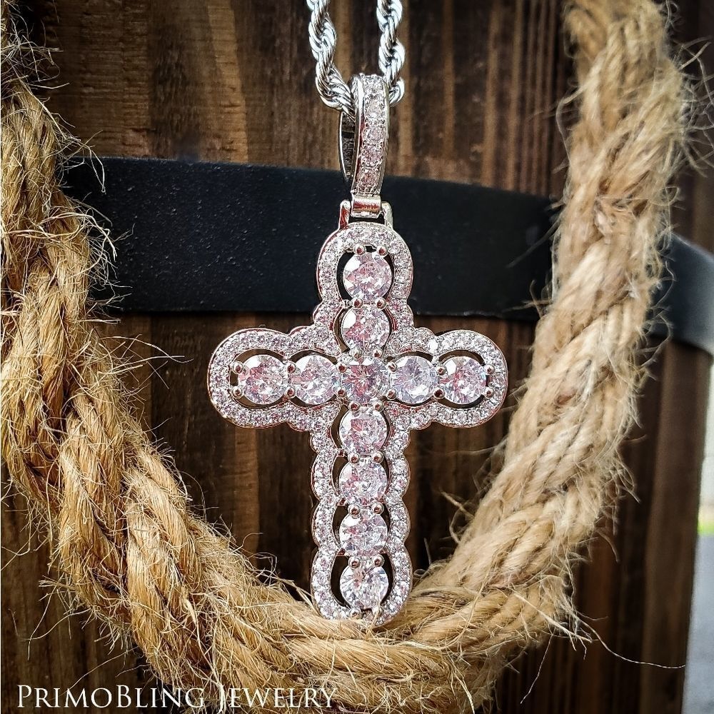 Super Iced Out Cross Necklace